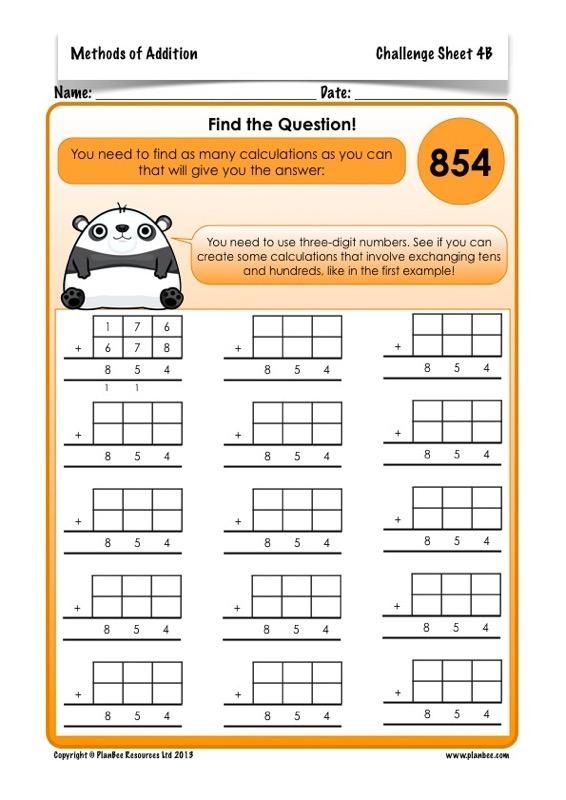 PlanBee Methods of Addition - Addition & Subtraction: Primary Year 4 Maths KS2