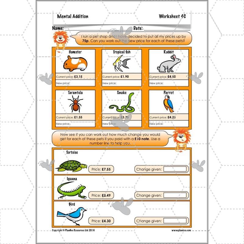 PlanBee Mental Addition: KS2 Maths Addition and Subtraction Year 3