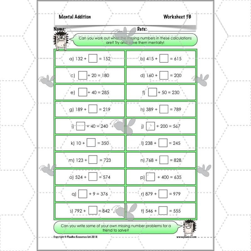 PlanBee Mental Addition: KS2 Maths Addition and Subtraction Year 3