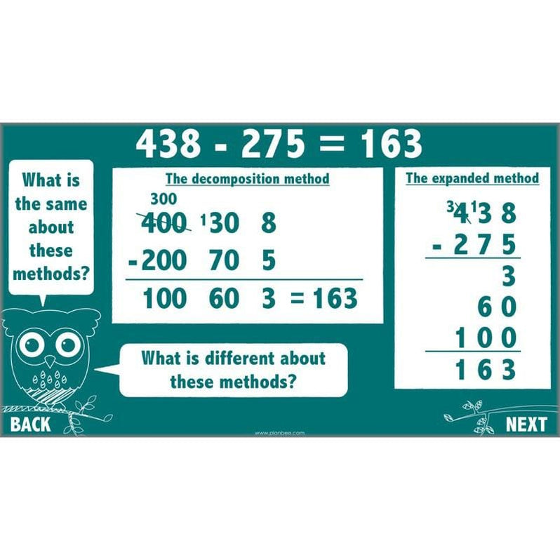 Methods of Subtraction Year 4 Maths Lessons by PlanBee