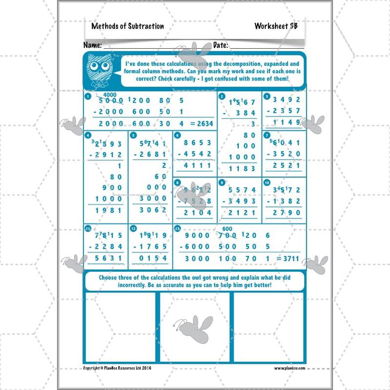 PlanBee Methods of Subtraction - Addition & Subtraction: Year 4 Primary Maths