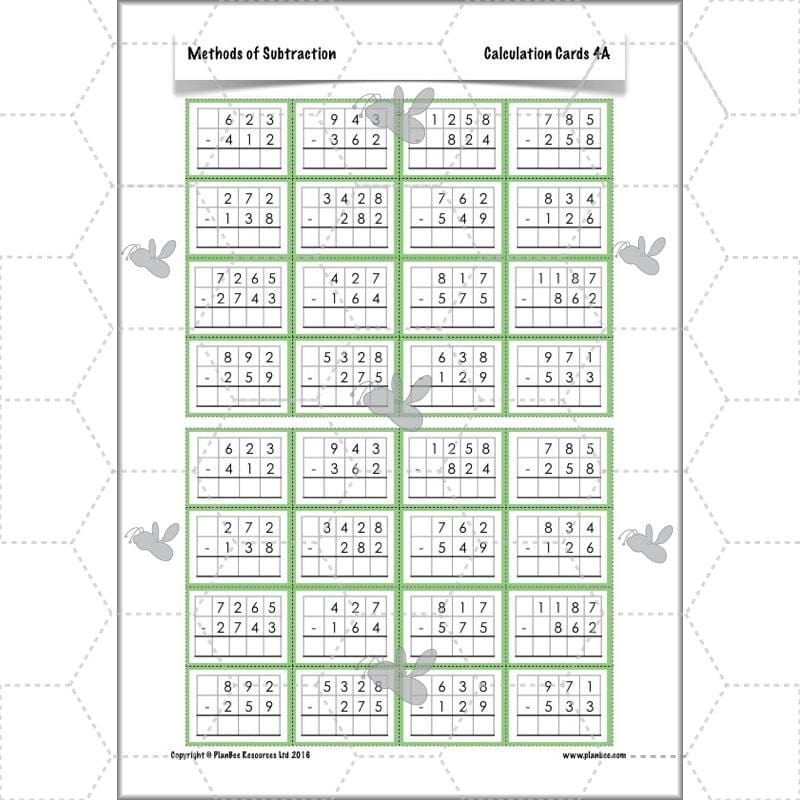 PlanBee Methods of Subtraction - Addition & Subtraction: Year 4 Primary Maths
