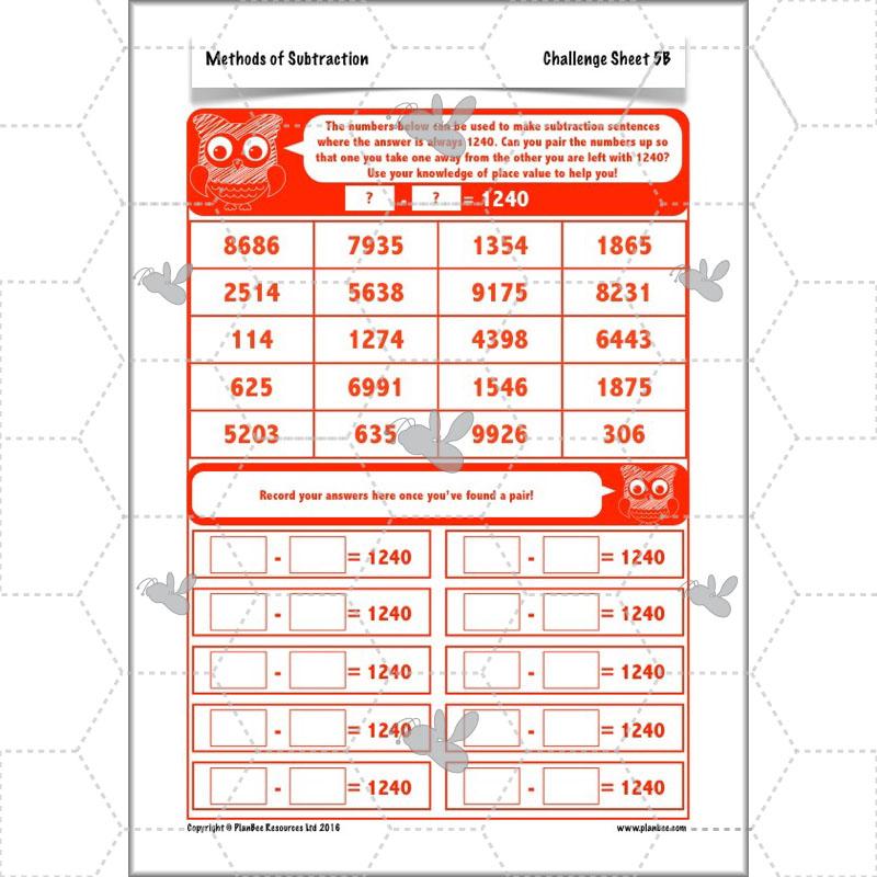 PlanBee Methods of Subtraction - Addition & Subtraction: Year 4 Primary Maths