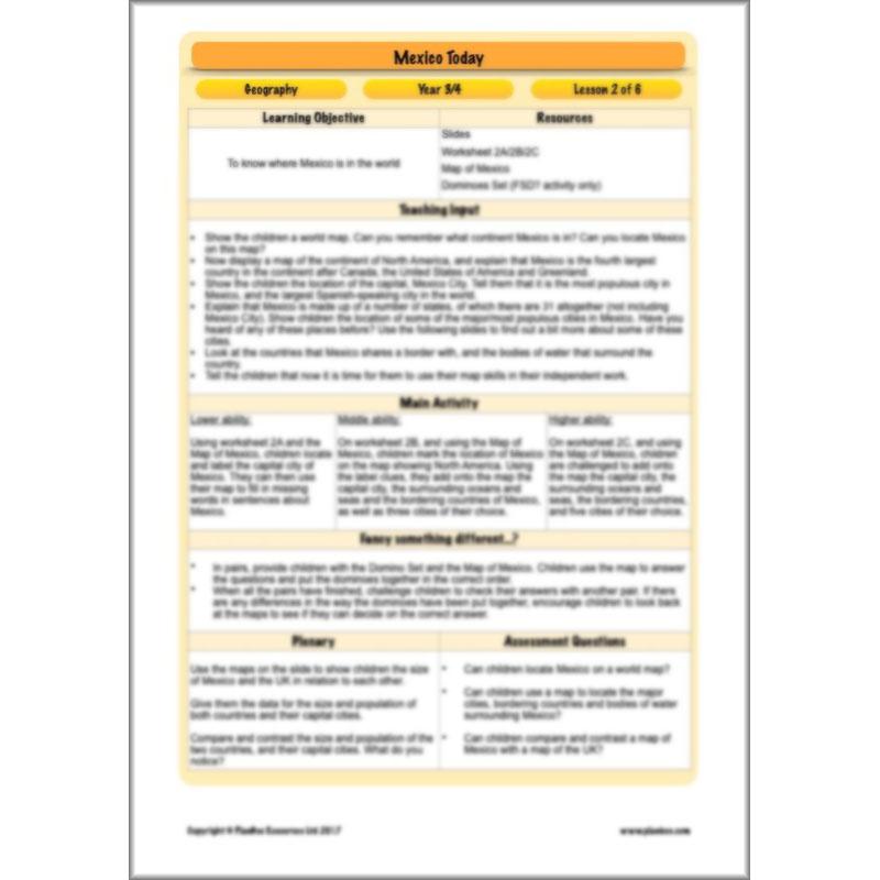 PlanBee Mexico Today: Year 3 & Year 4 Mexico KS2 Geography | PlanBee