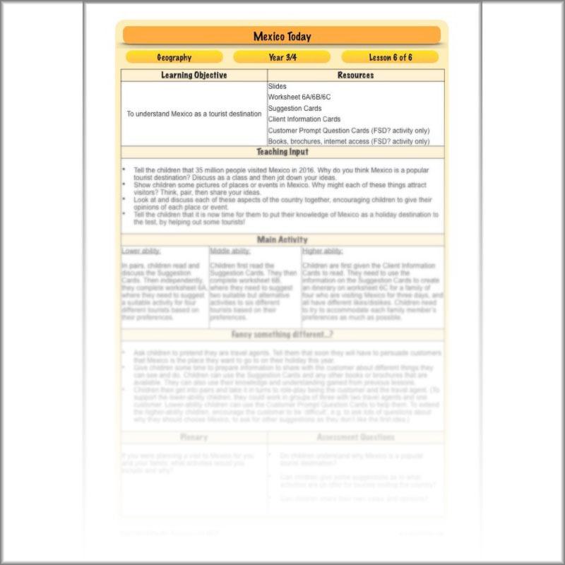 PlanBee Mexico Today: Year 3 & Year 4 Mexico KS2 Geography | PlanBee