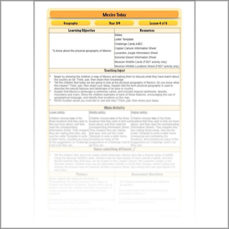 PlanBee Mexico Today: Year 3 & Year 4 Mexico KS2 Geography | PlanBee