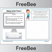 Free Missing Letters Puzzle by PlanBee