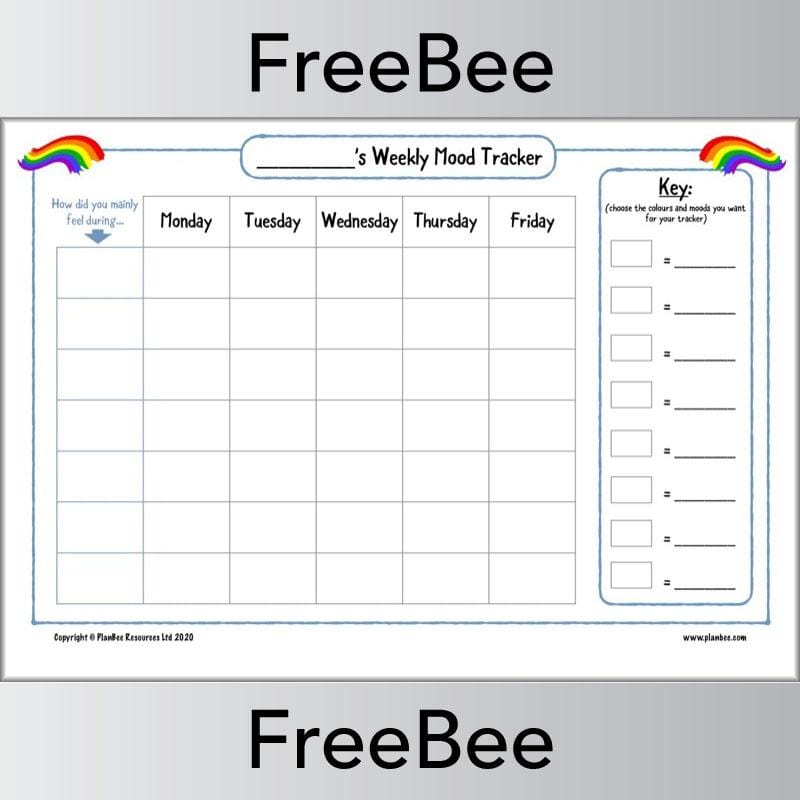 Free Printable Mood Diary Tracker for Kids by PlanBee