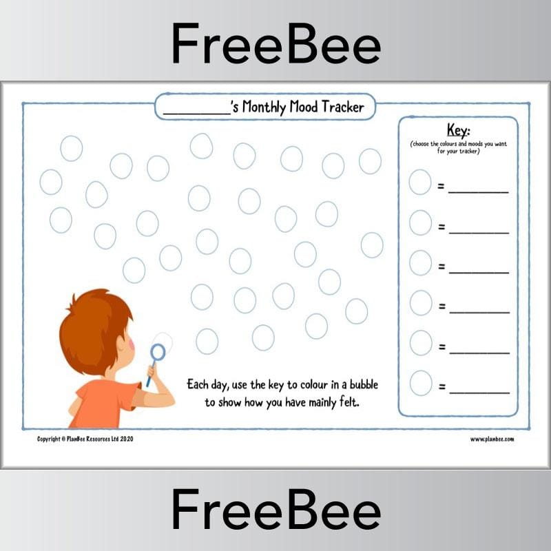 Free Printable Mood Diary Tracker for Kids by PlanBee