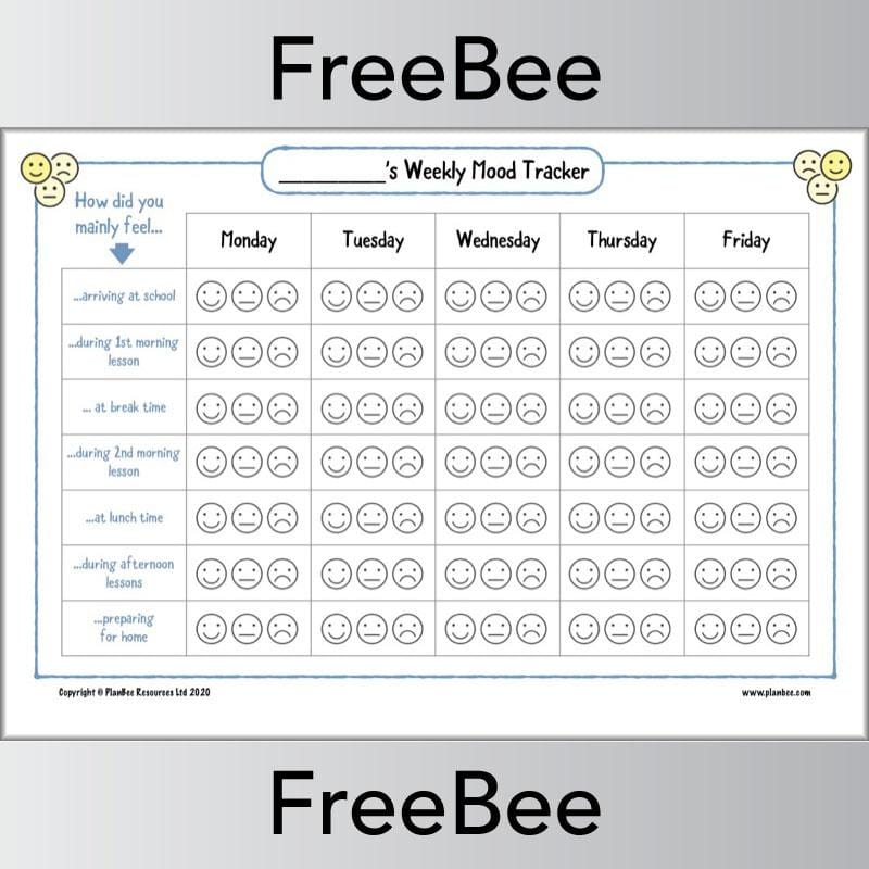 Free Printable Mood Diary Tracker for Kids by PlanBee