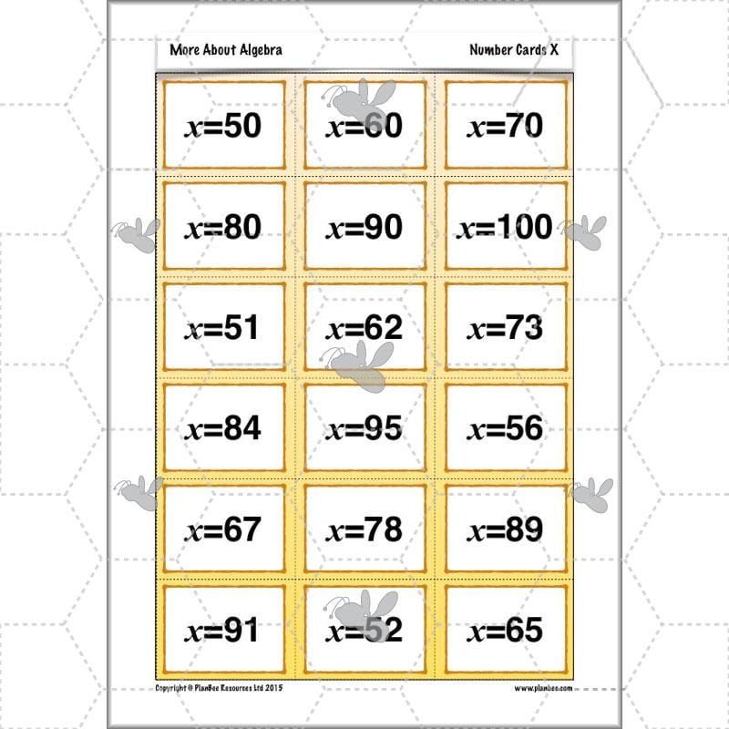 PlanBee More About Algebra: Year 6 algebra worksheets