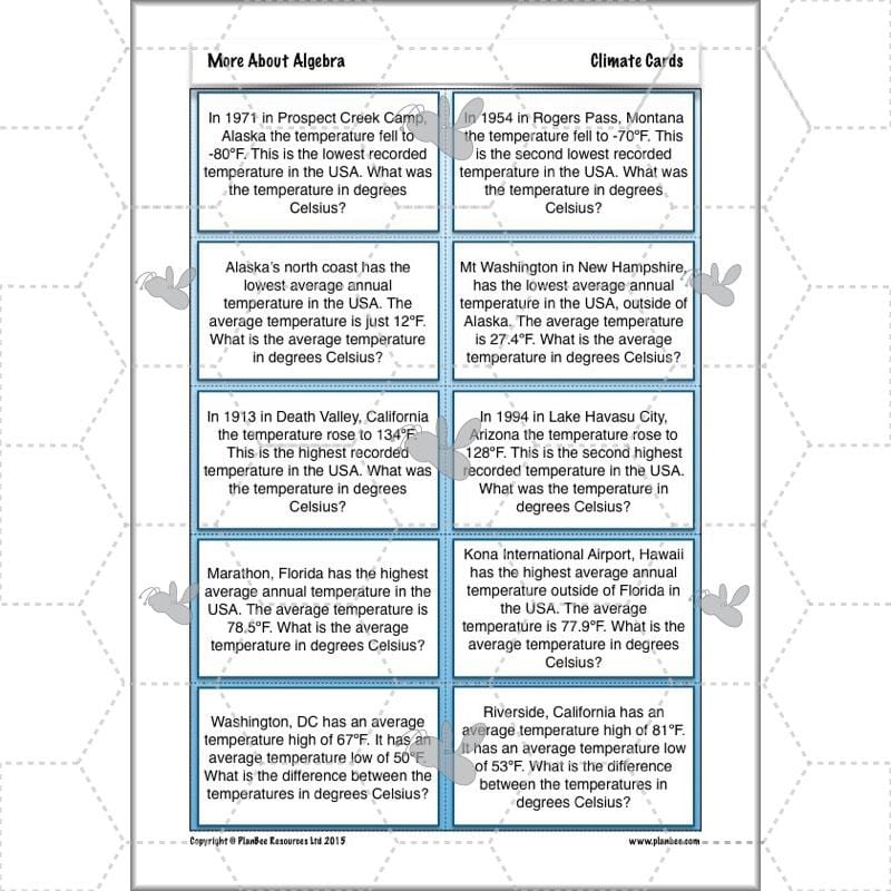 PlanBee More About Algebra: Year 6 algebra worksheets