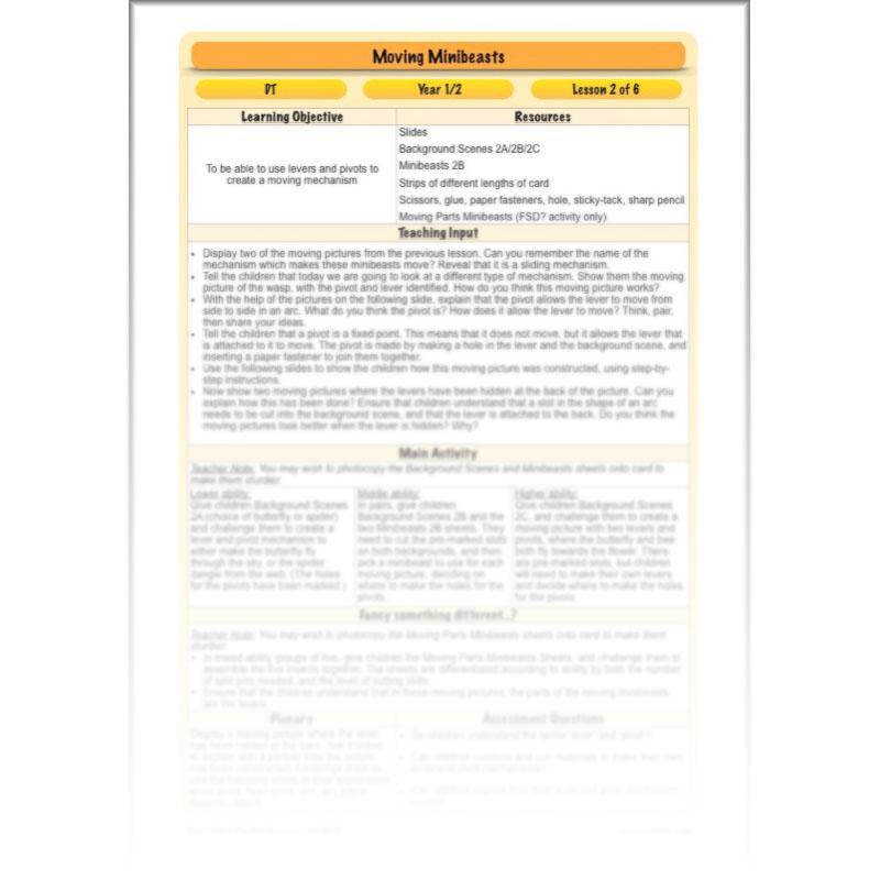 PlanBee Moving Minibeasts KS1 DT | Year 1 & Year 2 | PlanBee