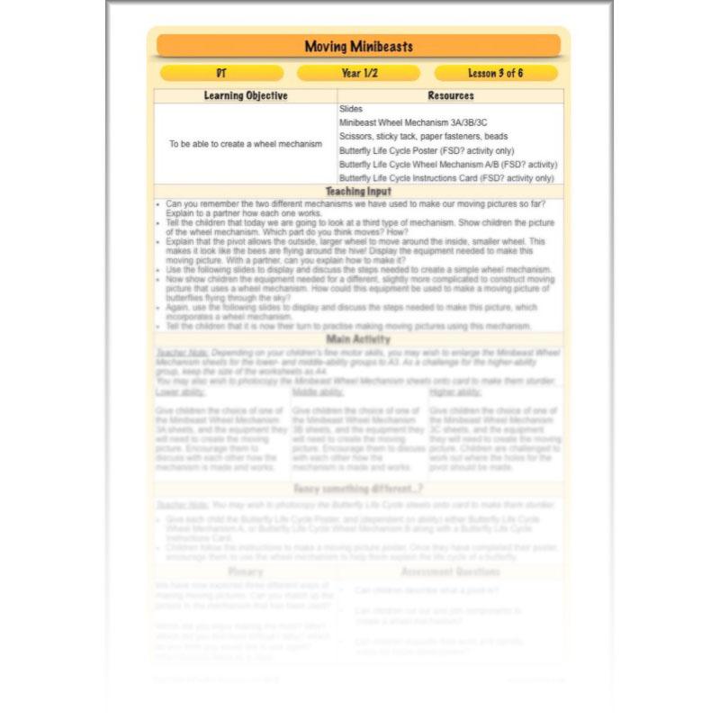 PlanBee Moving Minibeasts KS1 DT | Year 1 & Year 2 | PlanBee