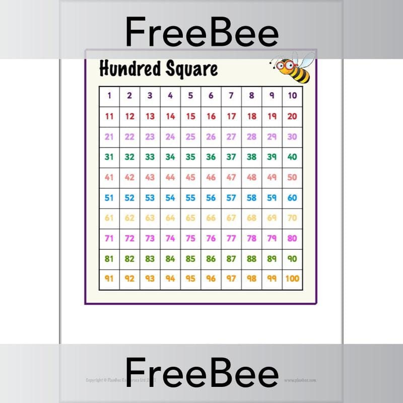 PlanBee Free Printable Hundred Square Grid PDFs by PlanBee