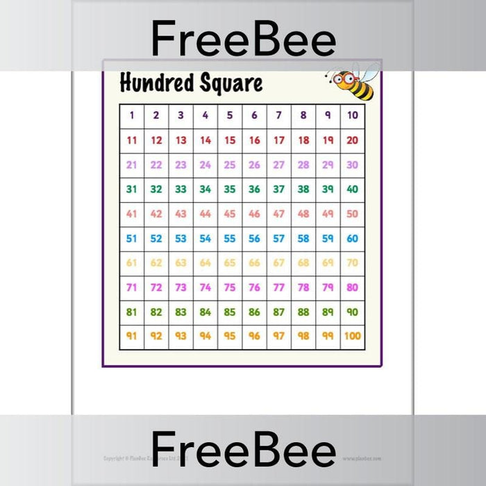 PlanBee Free Printable Hundred Square Grid PDFs by PlanBee