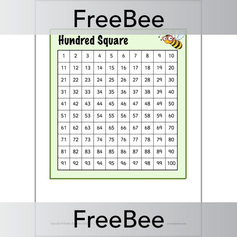 PlanBee Free Printable Hundred Square Grid PDFs by PlanBee