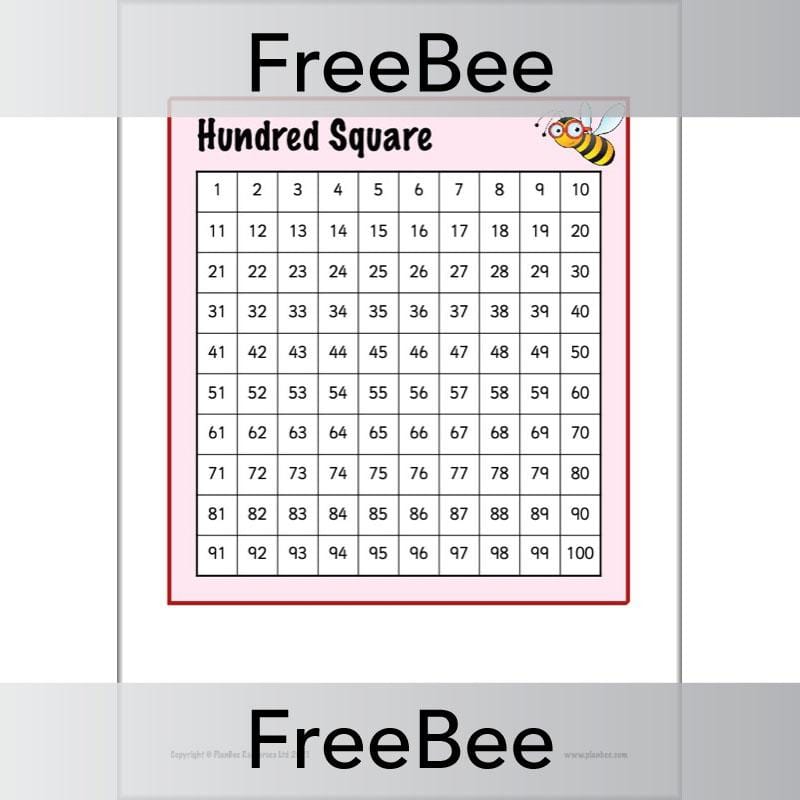 PlanBee Free Printable Hundred Square Grid PDFs by PlanBee