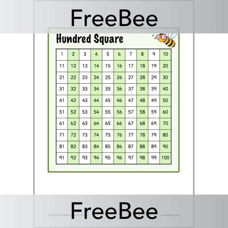 PlanBee Free Printable Hundred Square Grid PDFs by PlanBee