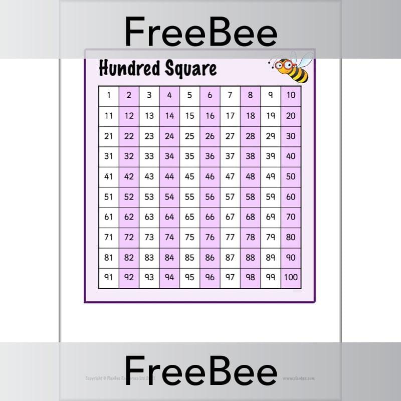 PlanBee Free Printable Hundred Square Grid PDFs by PlanBee