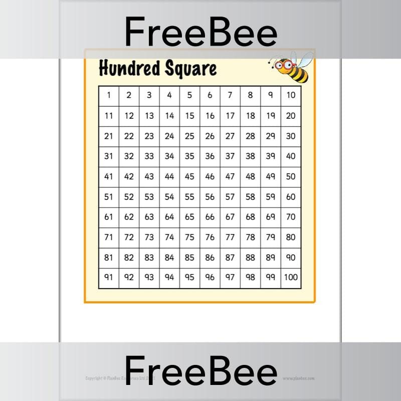 PlanBee Free Printable Hundred Square Grid PDFs by PlanBee