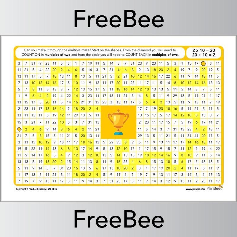 Multiple Mazes: Multiples of 2 worksheets by PlanBee