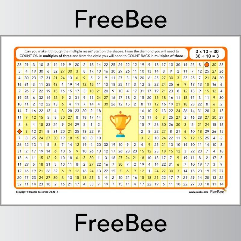 3x Table Multiple Mazes: Multiples of 3 worksheet | PlanBee
