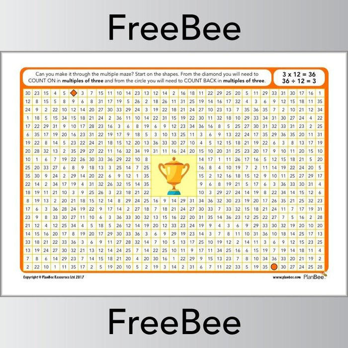 Multiples Of 3 Chart