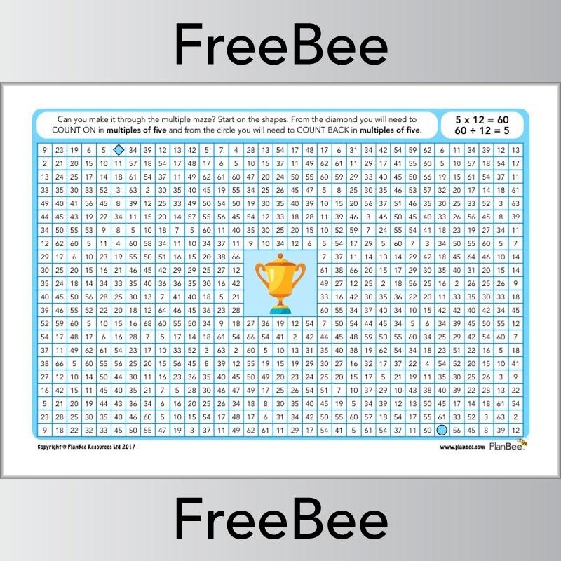 5x Table Multiple Mazes: Multiples of 5 worksheet | PlanBee