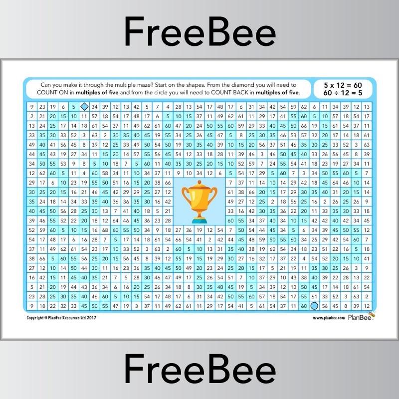 5x Table Multiple Mazes: Multiples of 5 worksheet | PlanBee
