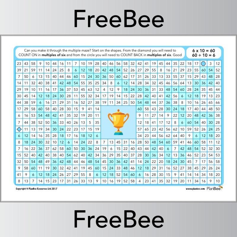 6x Tables Multiple Mazes: Multiples of 6 worksheet | PlanBee