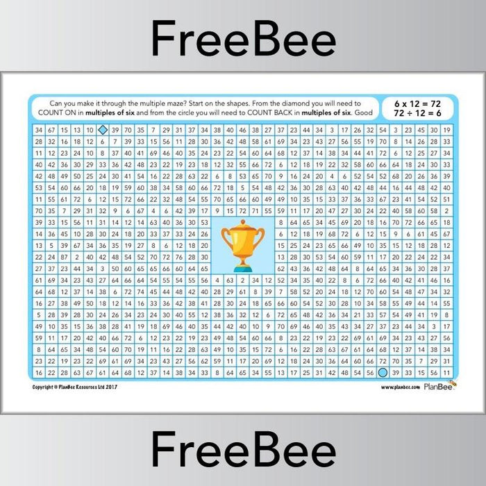 6x Tables Multiple Mazes: Multiples of 6 worksheet | PlanBee