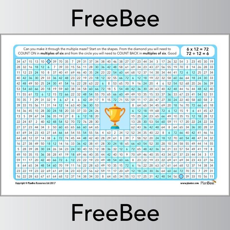 6x Tables Multiple Mazes: Multiples of 6 worksheet | PlanBee