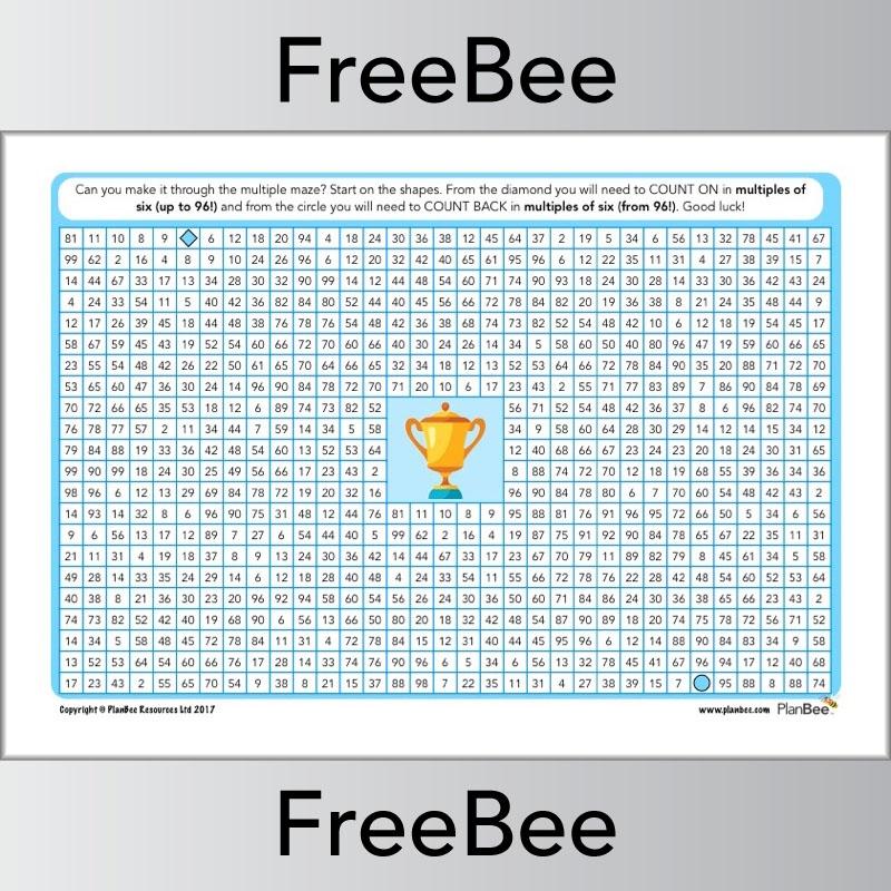 6x Tables Multiple Mazes: Multiples of 6 worksheet | PlanBee
