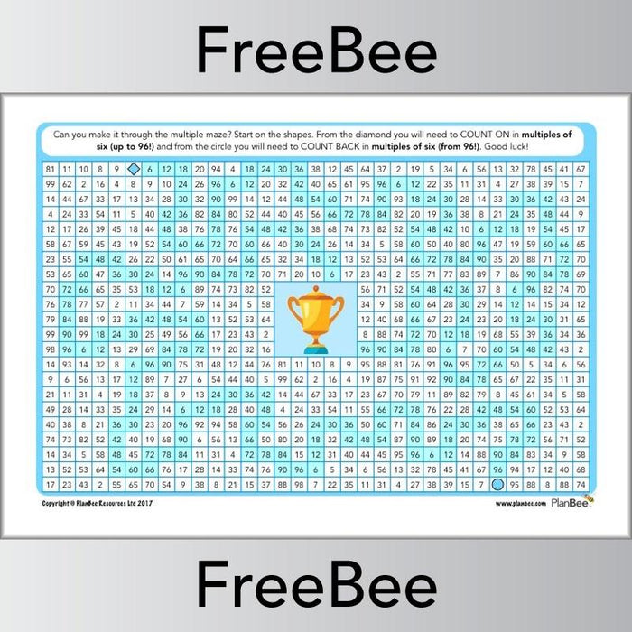 6x Tables Multiple Mazes: Multiples of 6 worksheet | PlanBee