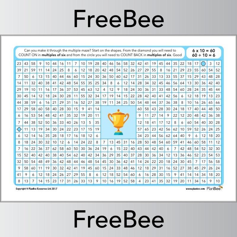 6x Tables Multiple Mazes: Multiples of 6 worksheet | PlanBee