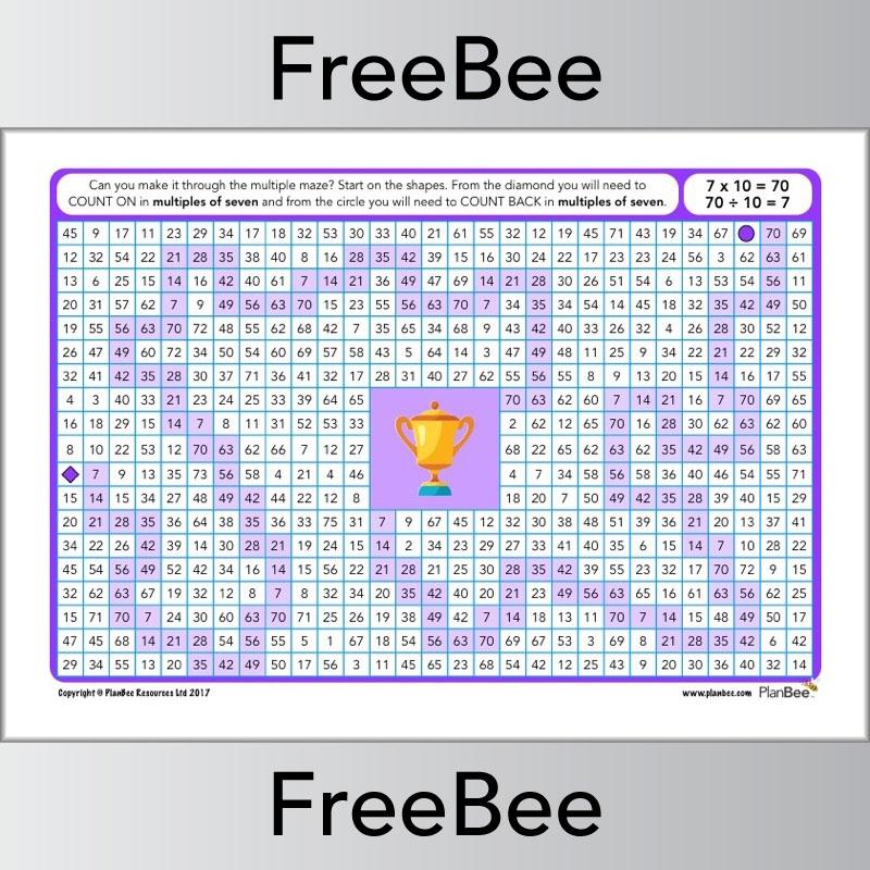 7x Table Multiple Mazes: Multiples of 7 worksheet | PlanBee