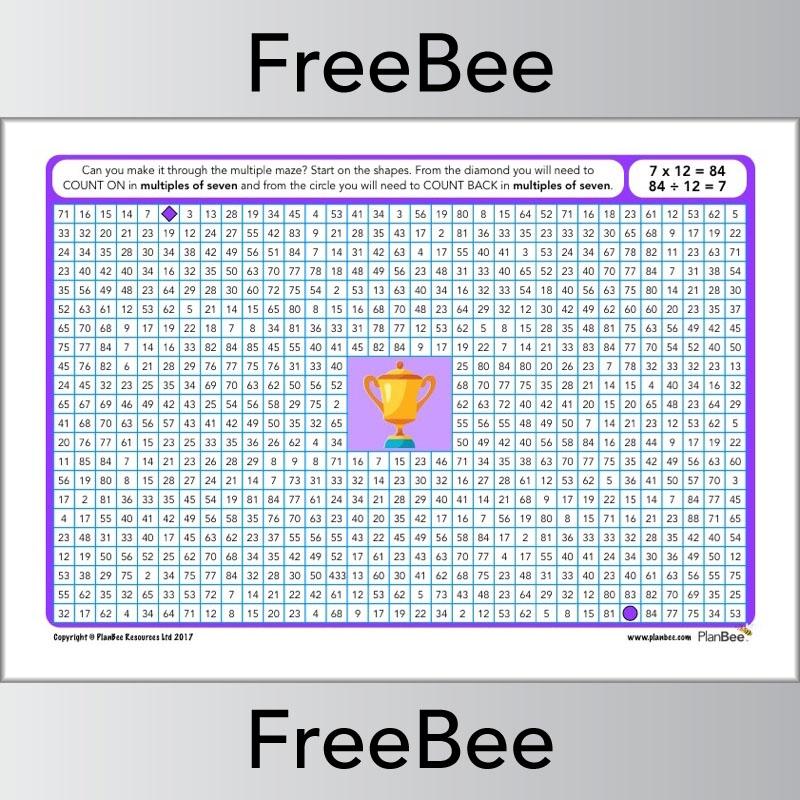7x Table Multiple Mazes: Multiples of 7 worksheet | PlanBee