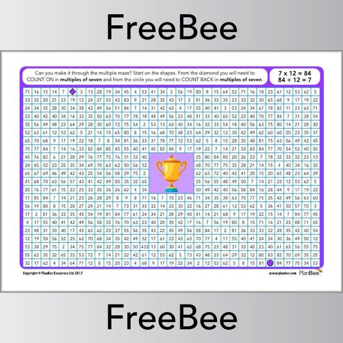7x Table Multiple Mazes: Multiples of 7 worksheet | PlanBee
