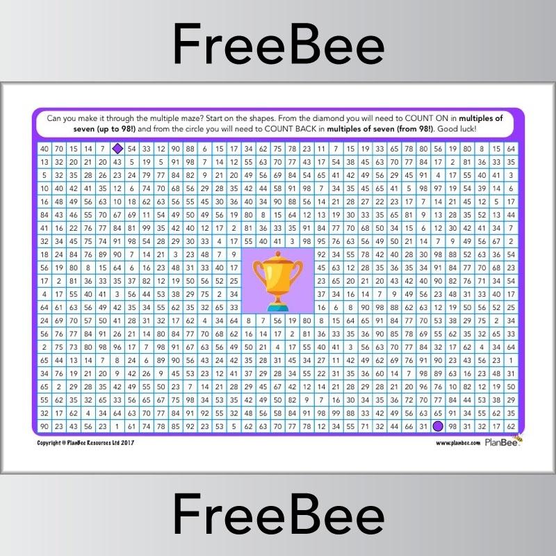 7x Table Multiple Mazes: Multiples of 7 worksheet | PlanBee