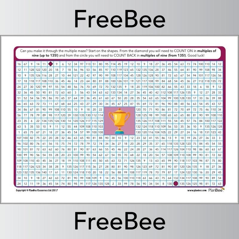 9x Table Multiple Mazes: Multiples of 9 worksheet | PlanBee