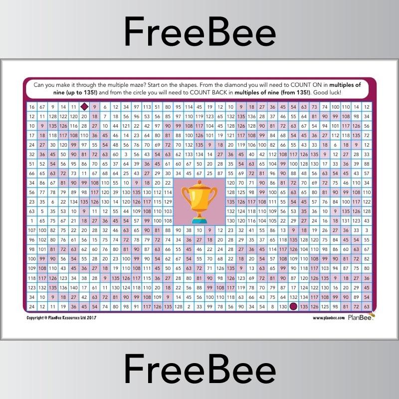 9x Table Multiple Mazes: Multiples of 9 worksheet | PlanBee