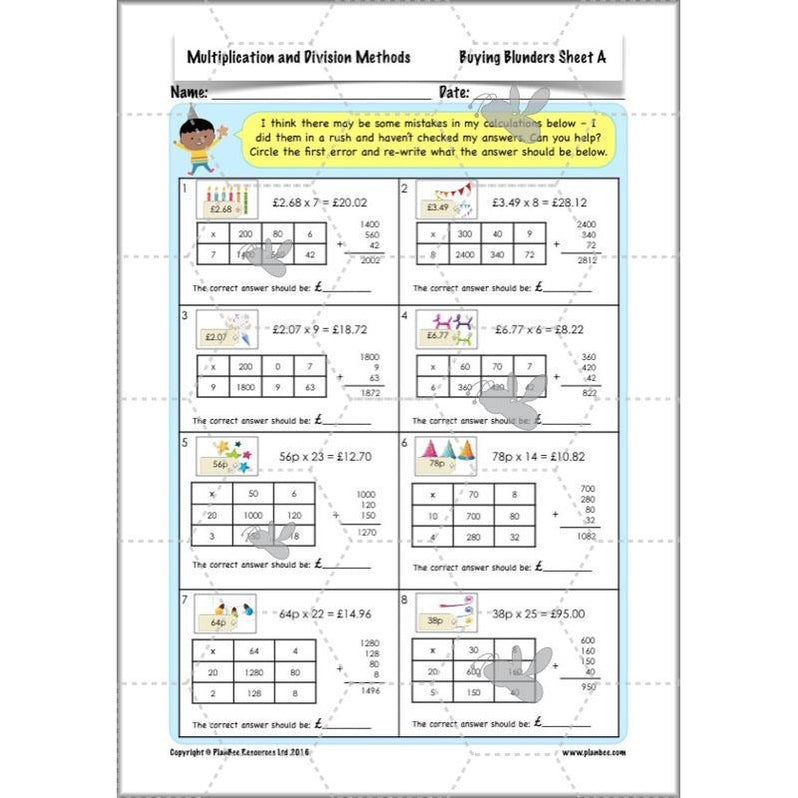 Multiplication and Division Methods Year 4 Maths by PlanBee