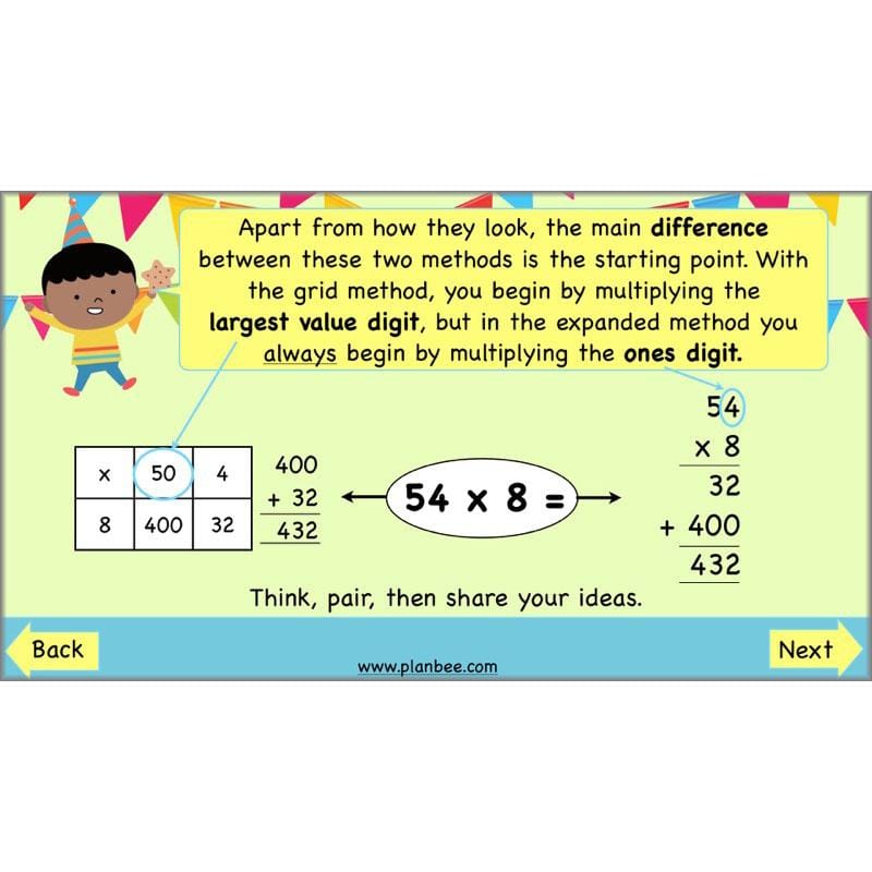 PlanBee Multiplication and Division Methods: Primary Maths Lessons for Year 4