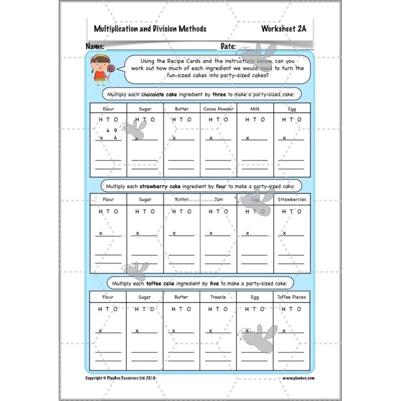 PlanBee Multiplication and Division Methods: Primary Maths Lessons for Year 4