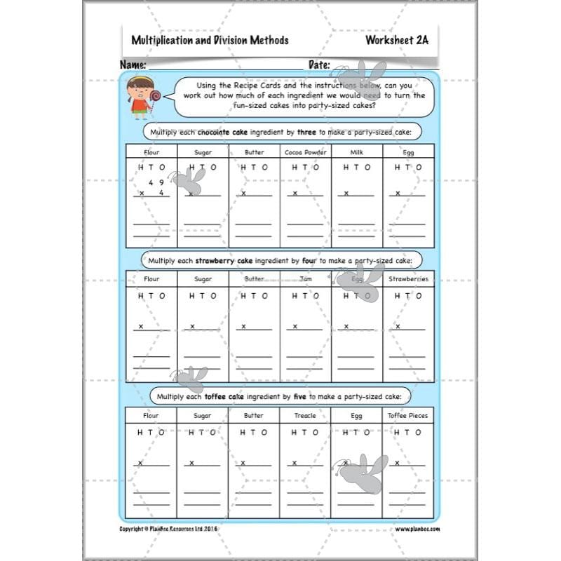 PlanBee Multiplication and Division Methods: Primary Maths Lessons for Year 4