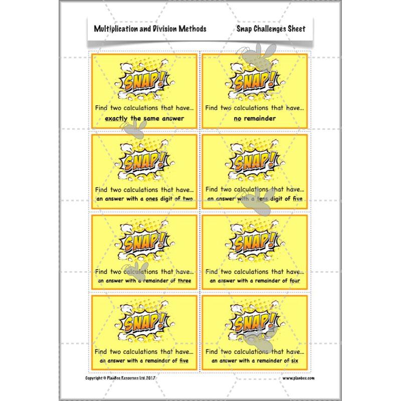 PlanBee Multiplication and Division Methods: Primary Maths Lessons for Year 4