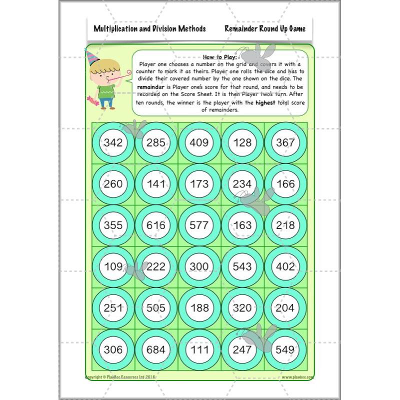 PlanBee Multiplication and Division Methods: Primary Maths Lessons for Year 4