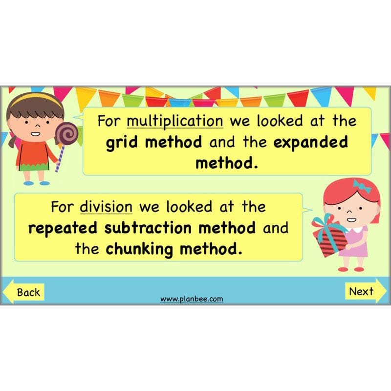 PlanBee Multiplication and Division Methods: Primary Maths Lessons for Year 4
