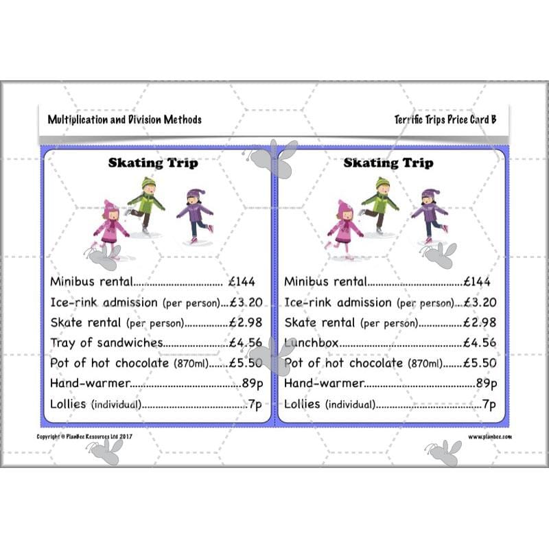 PlanBee Multiplication and Division Methods: Primary Maths Lessons for Year 4
